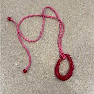 Casa Allyon Pink and Red Pendant Necklace